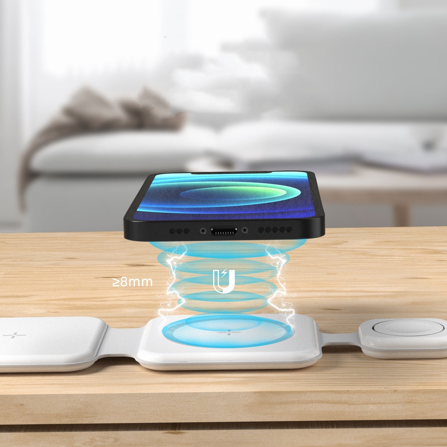 15W 3-in-1 Wireless Charger — Phone, Watch & Earbuds