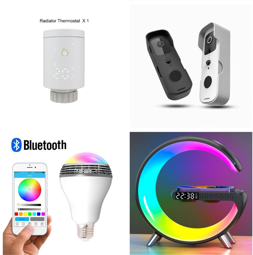 15W Wireless Charging Lamp with Bluetooth Speaker & Clock
