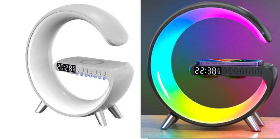 15W Wireless Charging Lamp with Bluetooth Speaker & Clock