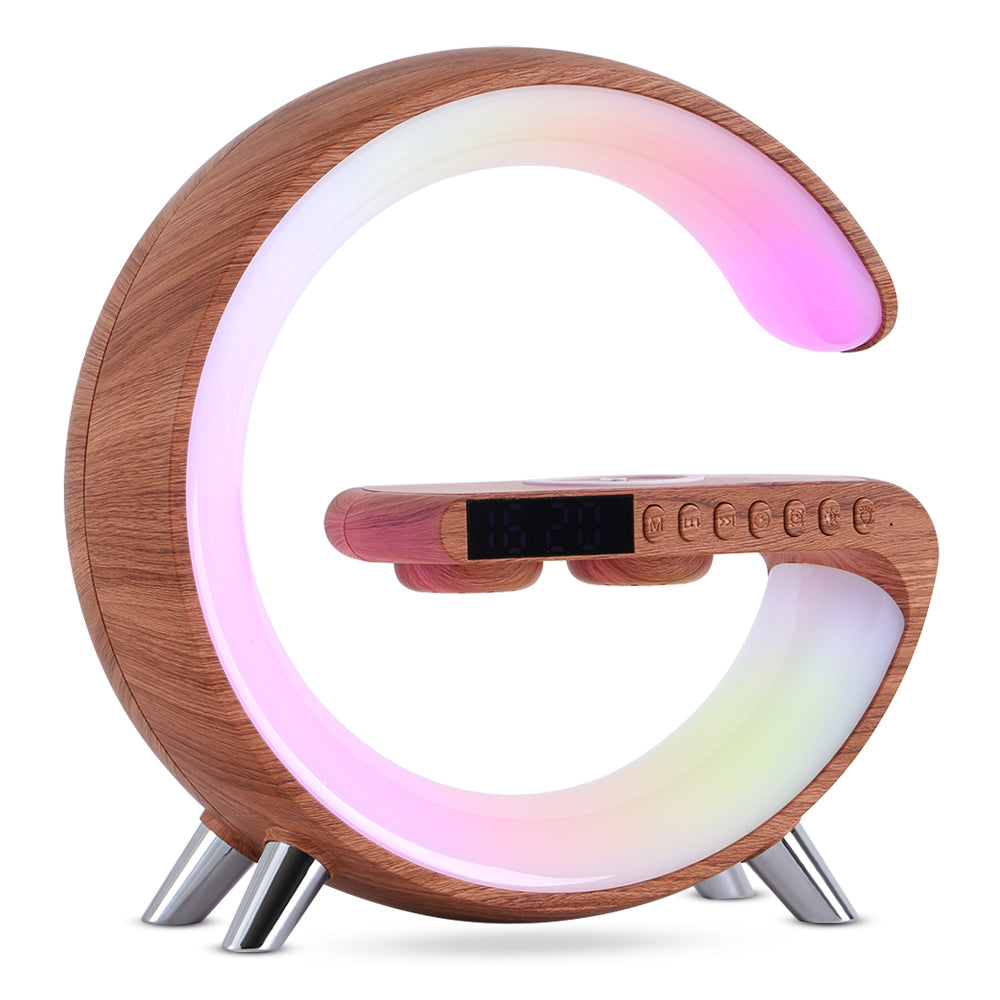 15W Wireless Charging Lamp with Bluetooth Speaker & Clock