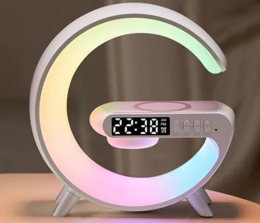 15W Wireless Charging Lamp with Bluetooth Speaker & Clock
