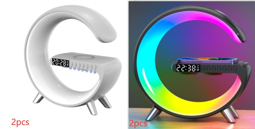 15W Wireless Charging Lamp with Bluetooth Speaker & Clock