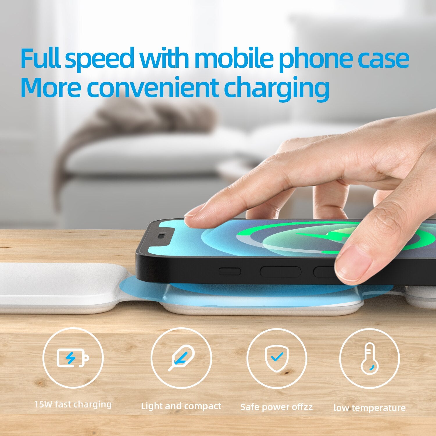 15W 3-in-1 Wireless Charger — Phone, Watch & Earbuds